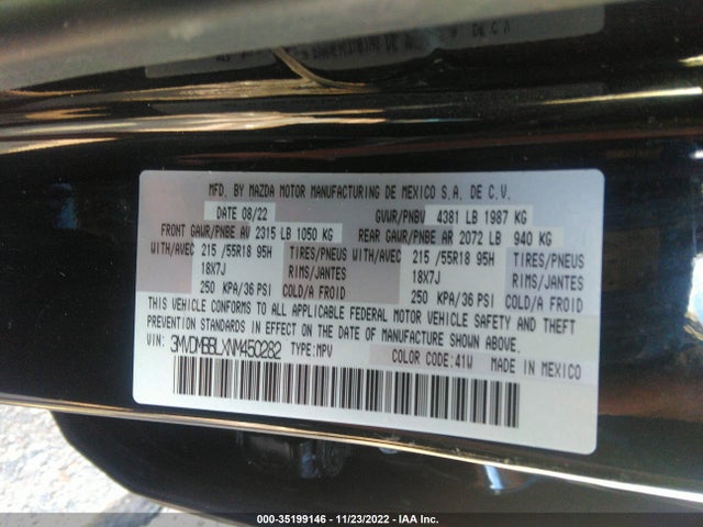 2022 MAZDA CX-30 2.5 S SELECT PACKAGE VIN: 3MVDMBBLXNM450282