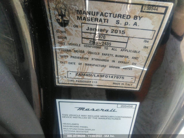 Maserati Granturismo 2015 ZAM45VLA9F0147975 Image 9