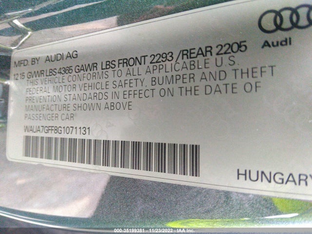 Audi A3 2016 WAUA7GFF8G1071131 Image 9