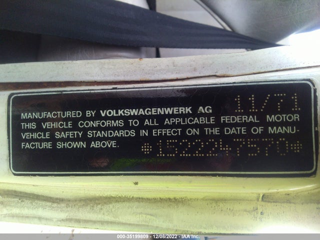 1972 VOLKSWAGEN BEETLE VIN: 1522247570