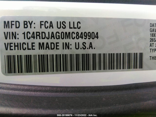 Dodge Durango Sxt Plus 2021 1C4RDJAG0MC849904 Image 10