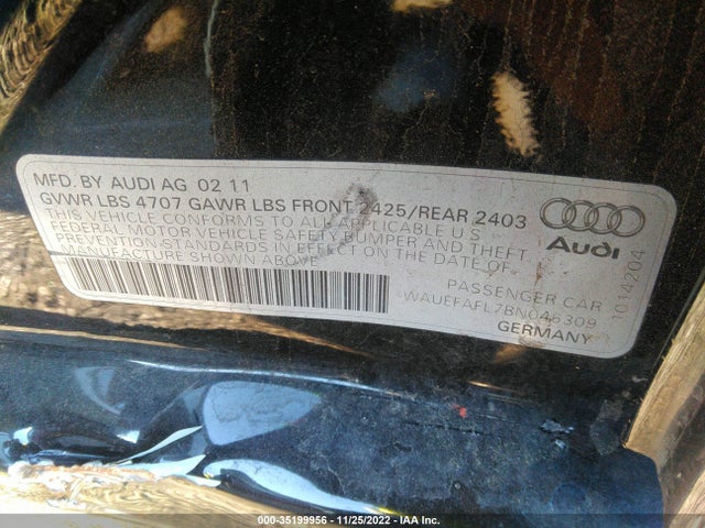 WAUEFAFL7BN046309 Audi A4 2.0t Premium Plus