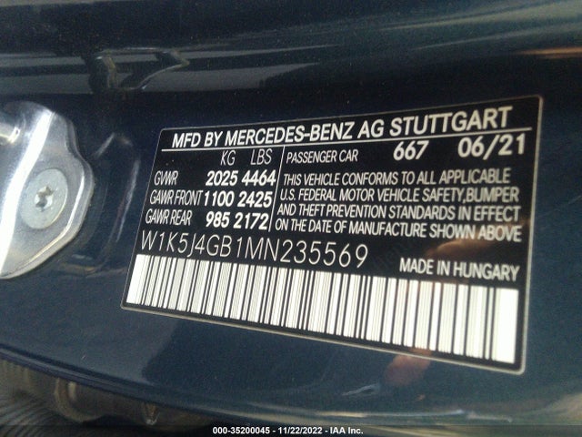 2021 Mercedes-Benz CLA-Class, VIN: W1K5J4GB1MN235569