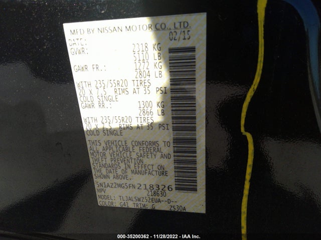 2015 Nissan Murano, VIN: 5N1AZ2MG5FN218326