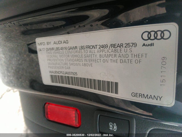 WAUENCF52JA007925 Audi A5 Sportback Premium Plus