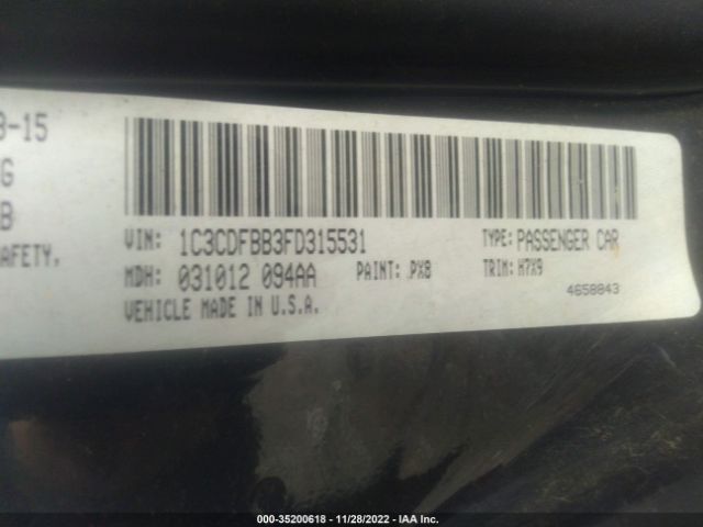 1C3CDFBB3FD315531 Dodge DART SXT
