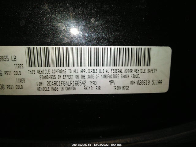Chrysler Pacifica Touring 2020 2C4RC1FG4LR166542 Image 9