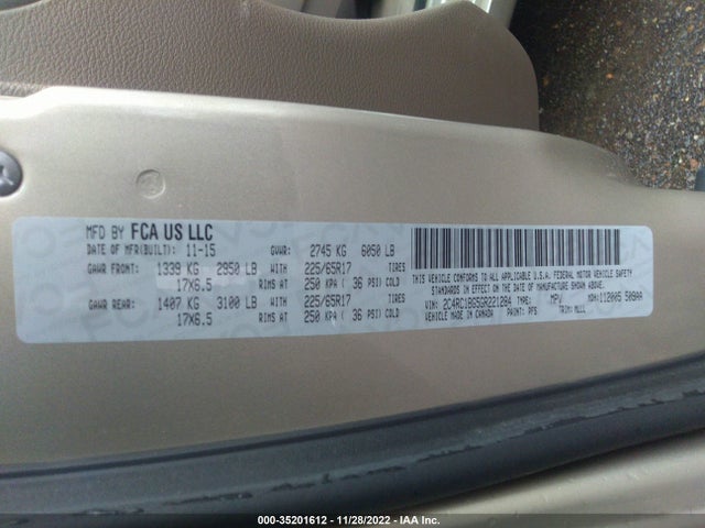 2C4RC1BG5GR221284 Chrysler Town & Country Touring