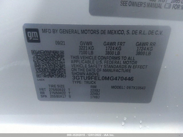 GMC Sierra 1500 Denali 2021 3GTU9FEL0MG470446 Image 9