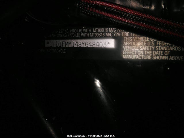 2008 HARLEY-DAVIDSON FLHTPI VIN: 1HD1FMM148Y648403