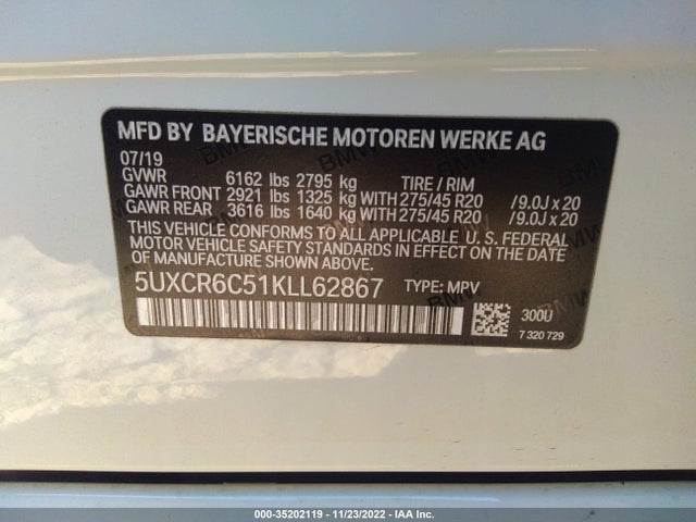 BMW X5 Xdrive40i 2019 аукцион фото