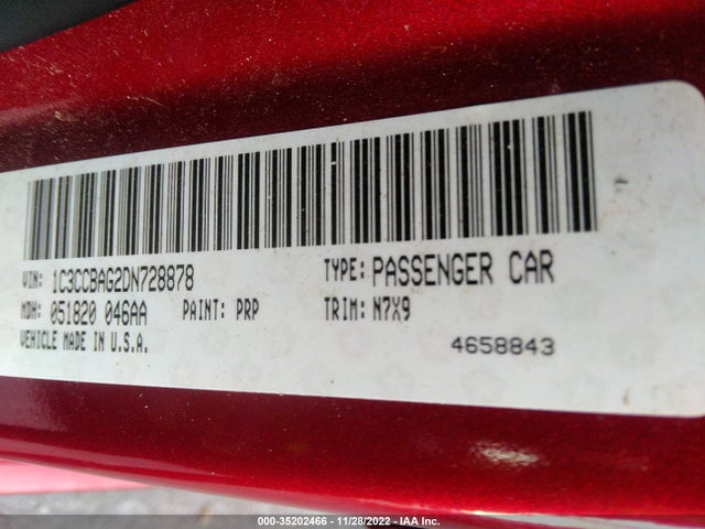1C3CCBAG2DN728878 Chrysler 200 LX