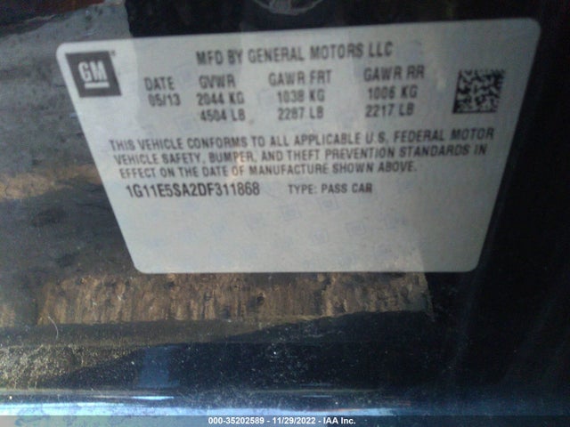 1G11E5SA2DF311868 Chevrolet Malibu