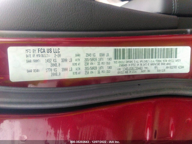Dodge Durango Gt Plus 2020 1C4RDJDG9LC324463 Image 10