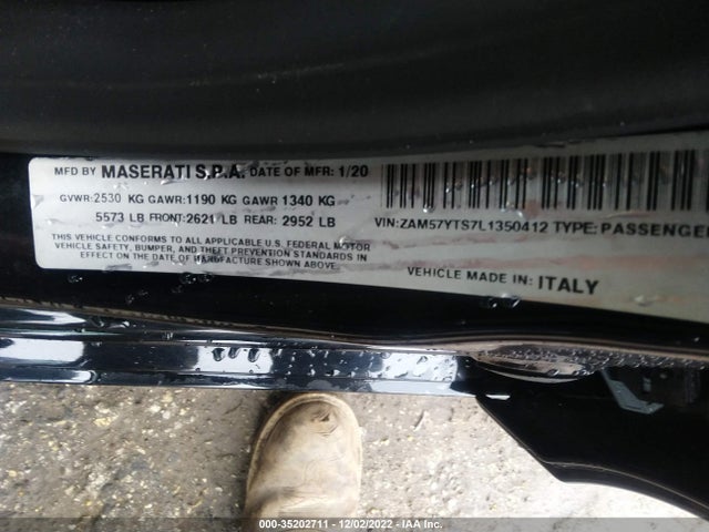 2020 Maserati Ghibli, VIN: ZAM57YTS7L1350412