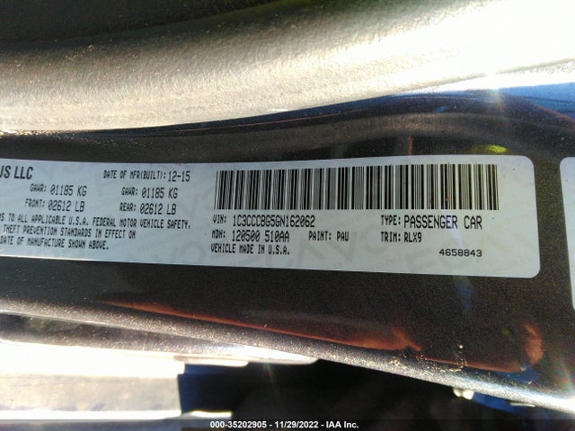 1C3CCCBG5GN162062 Chrysler 200 S