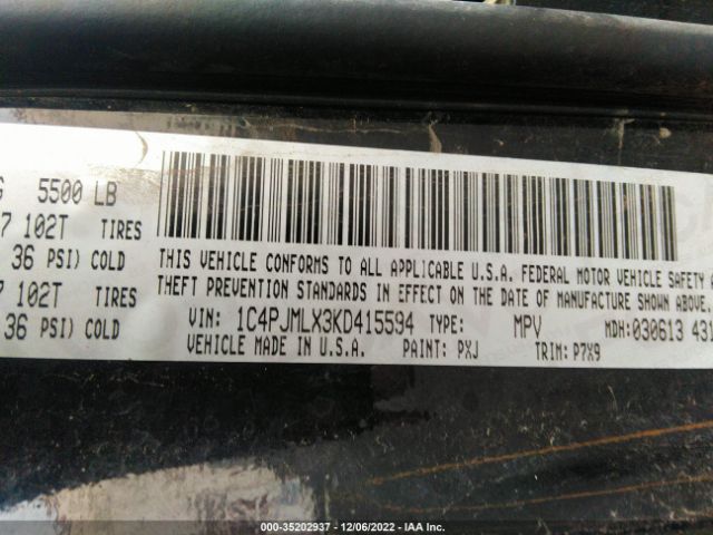 1C4PJMLX3KD415594 Jeep Cherokee Latitude Plus