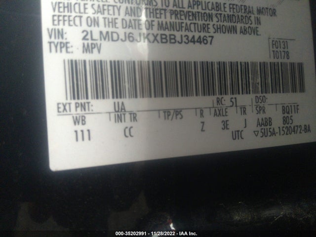 Lincoln MKX 2011 2LMDJ6JKXBBJ34467 Image 10