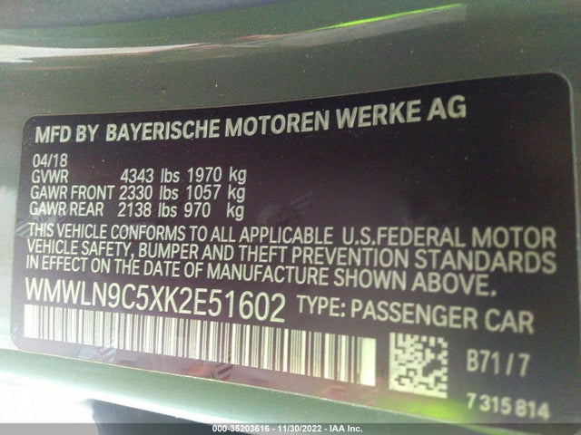 WMWLN9C5XK2E51602 Mini Clubman Cooper S