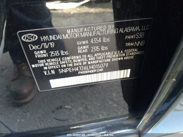 2020 Hyundai Sonata, VIN: 5NPEH4J26LH015079