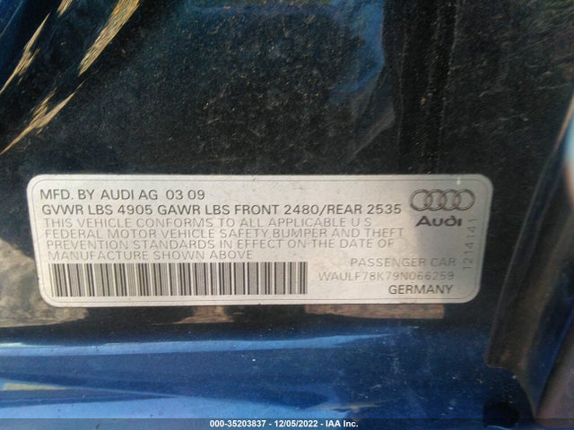 Audi A4 2009 WAULF78K79N066259 Image 10