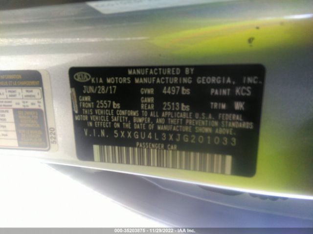 5XXGU4L3XJG201033 KIA OPTIMA EX