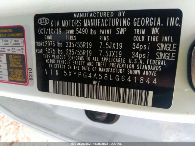 5XYPG4A58LG641844 KIA Sorento S V6
