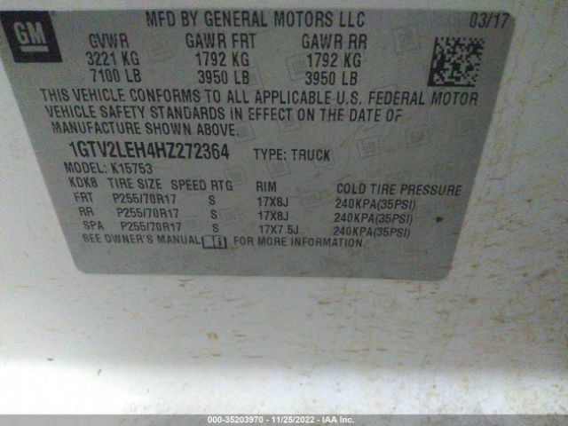 1GTV2LEH4HZ272364 GMC SIERRA 1500