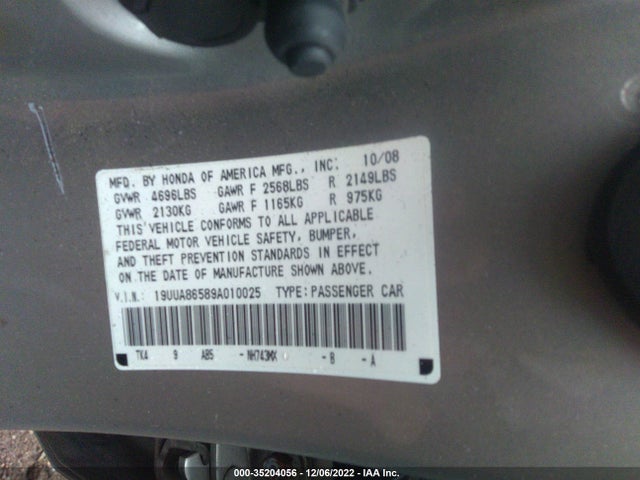 Acura TL TECH 2009 19UUA86589A010025 Image 11