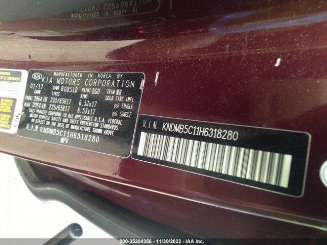 KNDMB5C11H6318280 KIA SEDONA LX