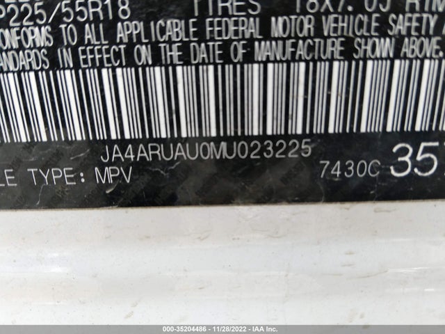 JA4ARUAU0MU023225 Mitsubishi Outlander Sport Es/se/le/be