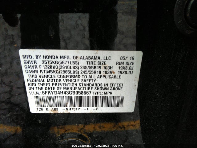 Acura Mdx W/tech/w/tech 2016 5FRYD4H43GB058667 Image 9