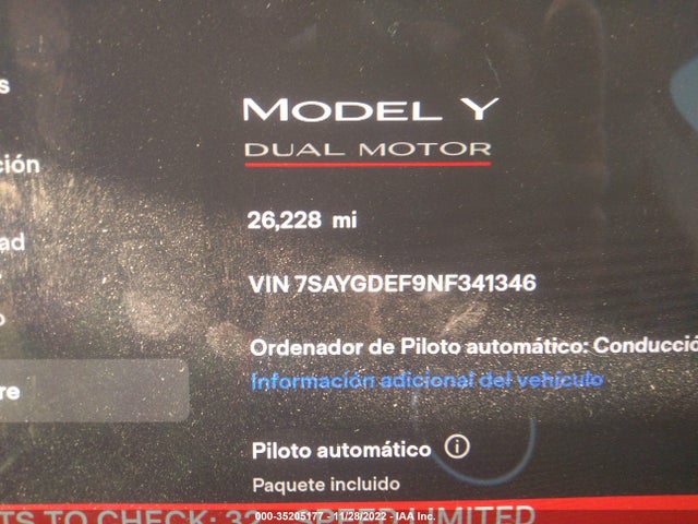 Tesla Model Y Performance 2022 7SAYGDEF9NF341346 Image 7