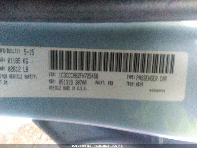1C3CCCAB2FN725458 Chrysler 200 Limited