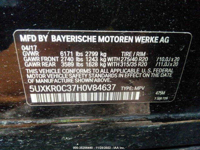 5UXKR0C37H0V84637 BMW X5 Xdrive35i