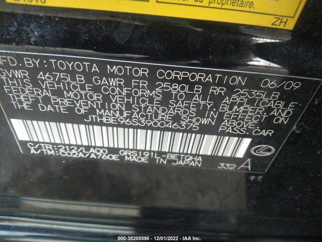 JTHBE96S390046375 Lexus GS 350