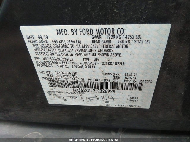 2020 Ford Ecosport, VIN: MAJ6S3GL2LC326929