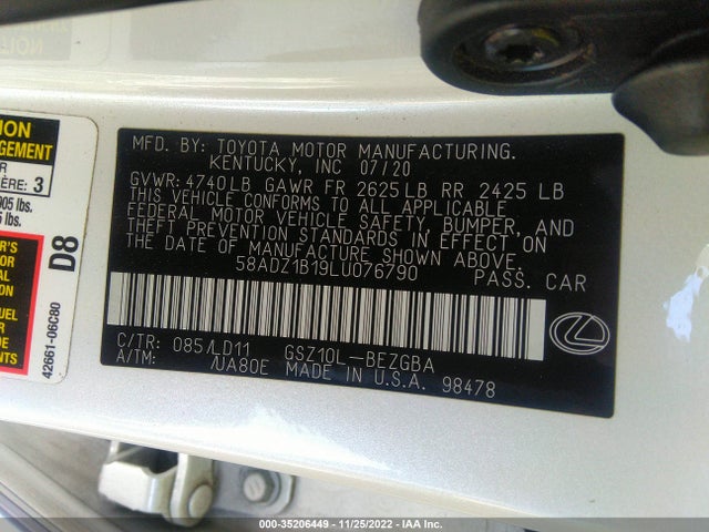 2020 Lexus ES, VIN: 58ADZ1B19LU076790