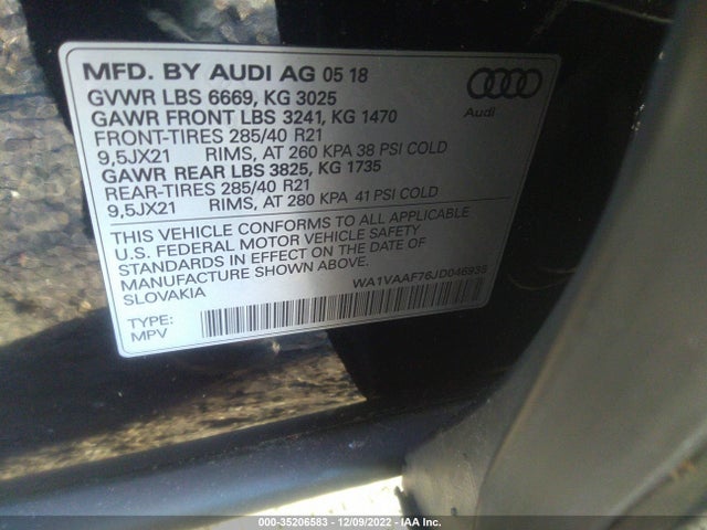 WA1VAAF76JD046935 Audi Q7 Prestige