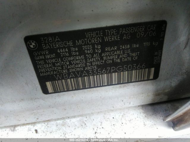 WBAVA33567PG50366 BMW 3 Series