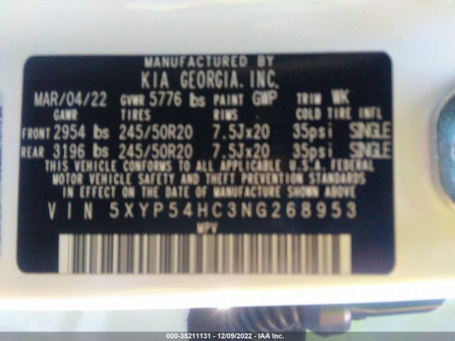 5XYP54HC3NG268953 KIA Telluride Sx