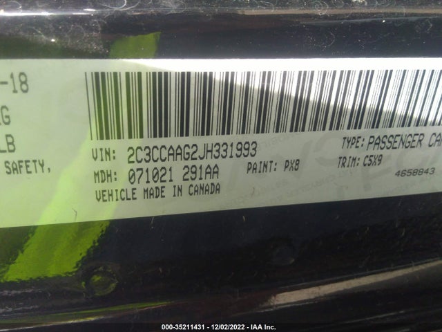 2C3CCAAG2JH331993 Chrysler 300 Touring