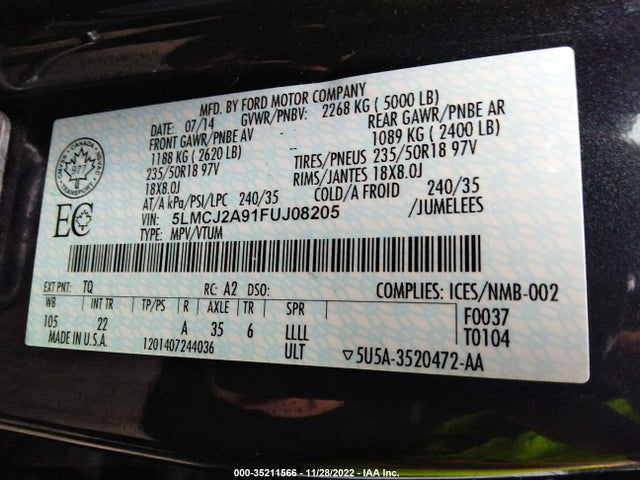 Lincoln MKC 2015 5LMCJ2A91FUJ08205 Image 10