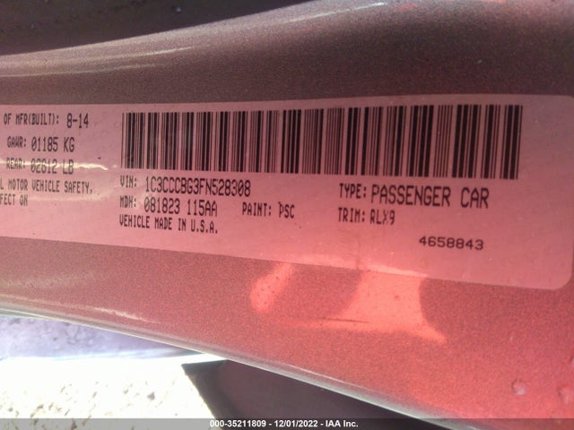 Chrysler 200 S 2015 1C3CCCBG3FN528308 Image 9