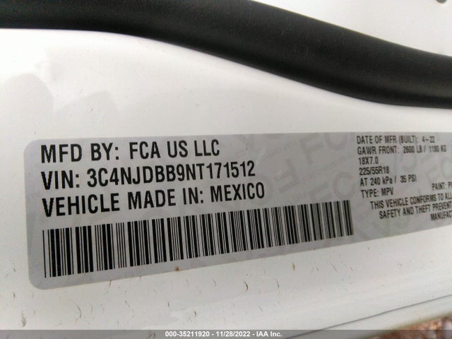 2022 Jeep Compass, VIN: 3C4NJDBB9NT171512