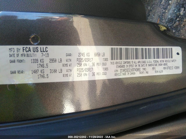 Dodge Grand Caravan Gt 2019 2C4RDGEG1KR743091 Image 9