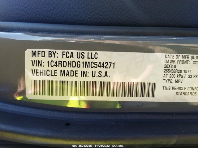 Dodge DURANGO GT 2021 1C4RDHDG1MC544271 Image 9