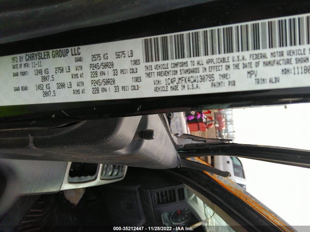2012 JEEP LIBERTY LIMITED JET VIN: 1C4PJMFK4CW130795