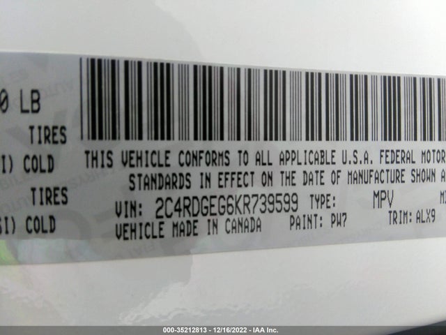 Dodge Grand Caravan Gt 2019 2C4RDGEG6KR739599 Image 9