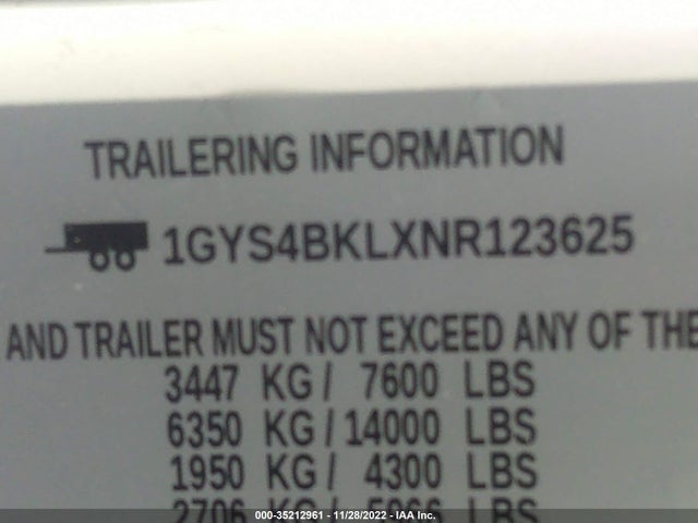 2022 Cadillac Escalade, VIN: 1GYS4BKLXNR123625